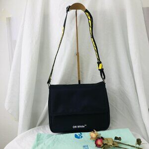 NEW Off-White - Logo Nylon Crossbody Bag In Black
